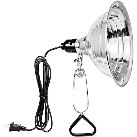 Ipower Simple Deluxe Clamp Lamp Light with 8.5 Inch Aluminum Reflector up to 150 Watt HIWKLTCLAMPMSILBLK